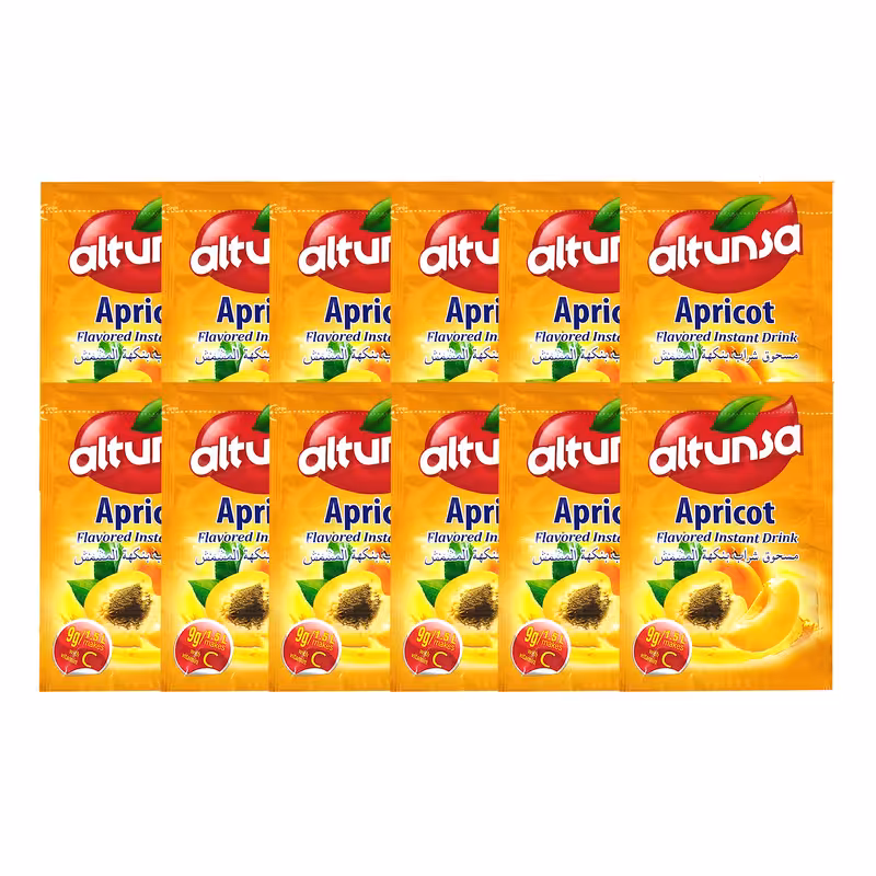 پودر نوشیدنی کم کالری زردآلو با ویتامین سی آلتونسا - 9 گرم بسته 12 عددی