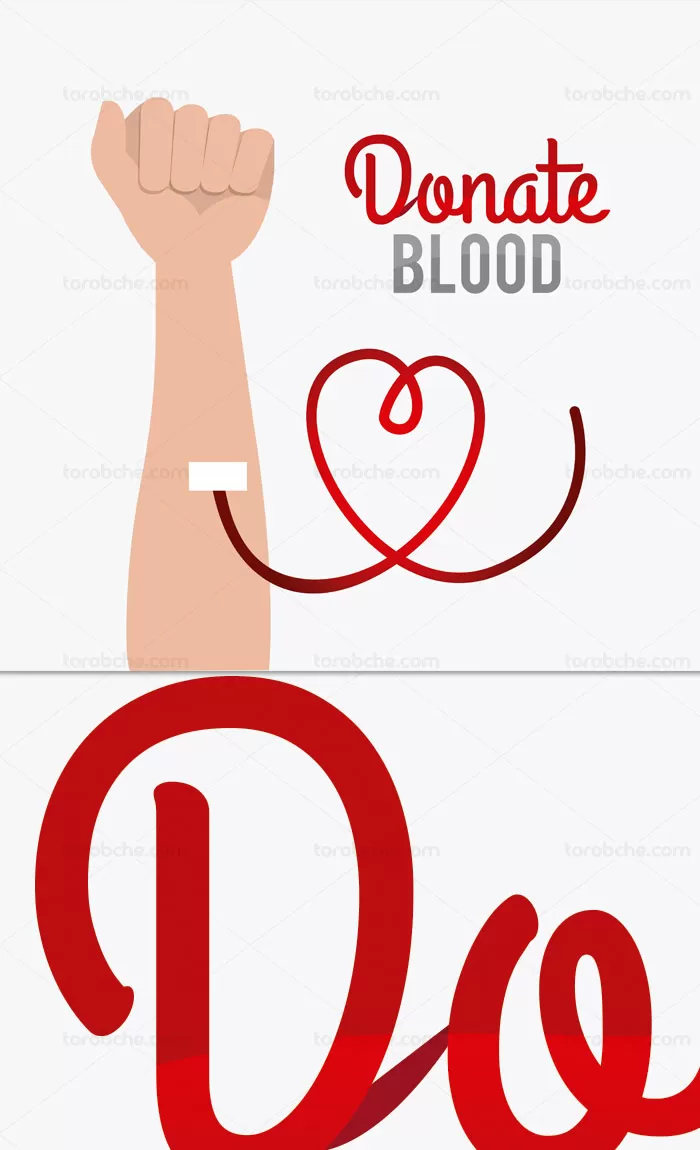 وکتور اهدای خون با المان دست | گرافیک با طعم تربچه