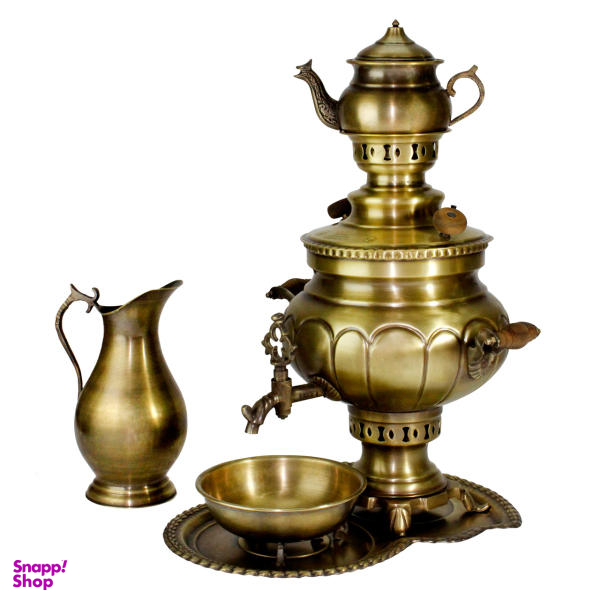 سرویس سماور زغالی کد 1000041 ظرفیت 6 لیتر