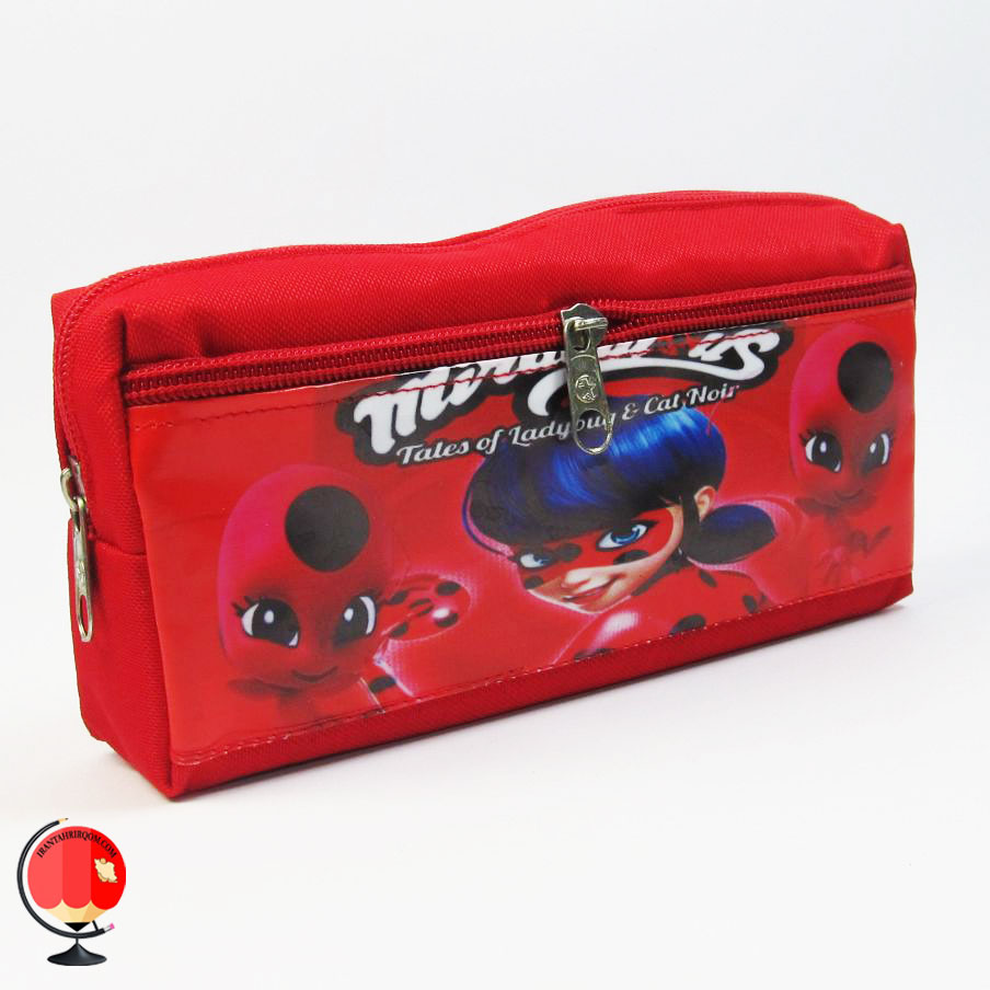 جامدادی دخترانه دوزیپ طرح پلگ دختر کفشدوزکی