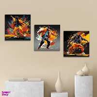 تابلو شاسی بکلیت طرح نقاشی پسرانه ورزش پارکور مدل SH-1384 مجموعه 3 عددی