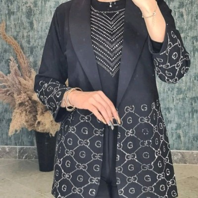 مانتو مجلسی مازراتی نگین دار