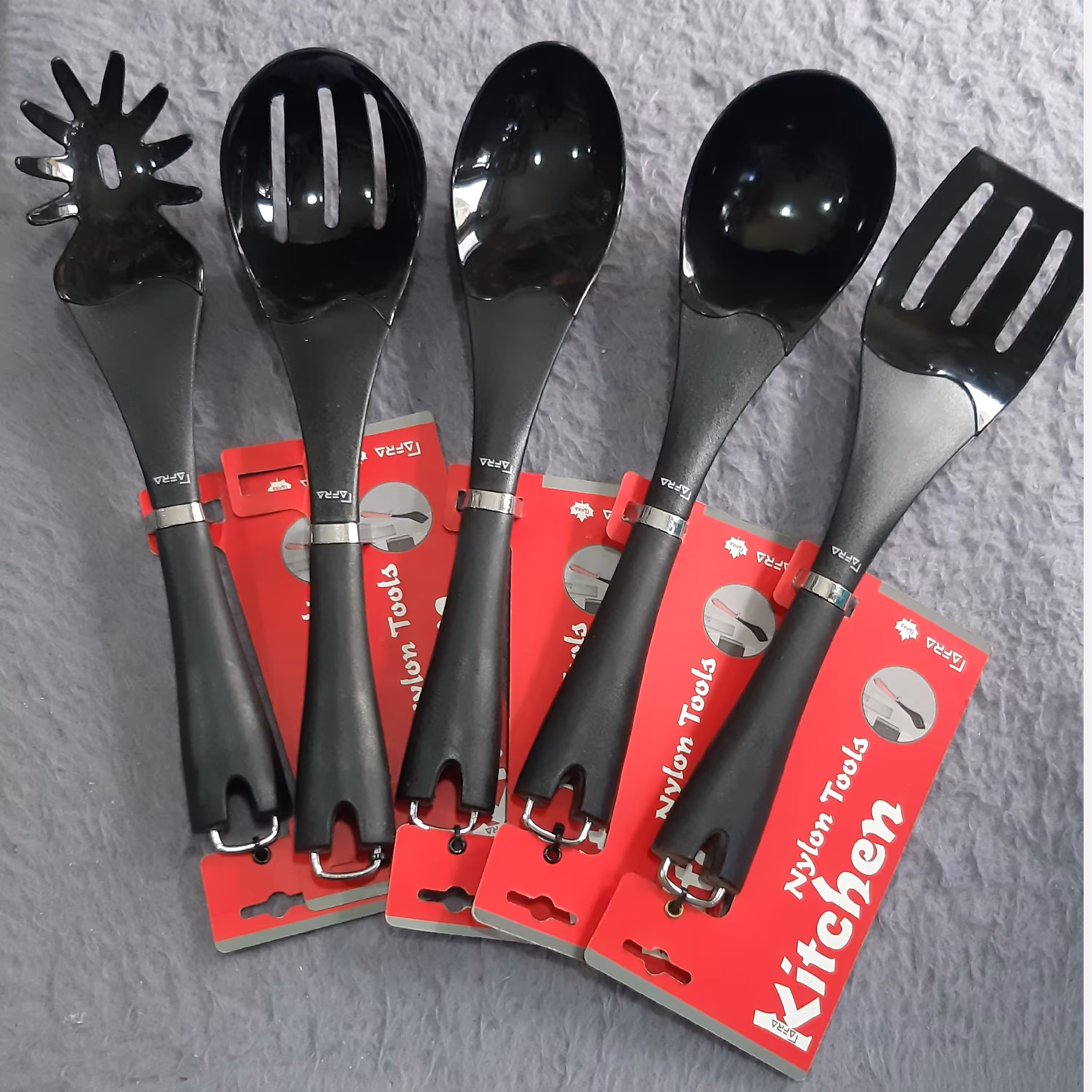 کفگیر و ملاقه نسوز ،رنگ مشکی ،ارتفاع 30 سانت ،بدون استند ،محصول وارداتی