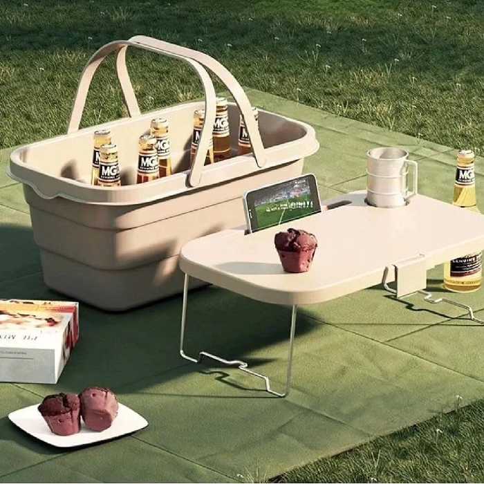 سبد مسافرتی تاشو بهمراه میز تاشو وارداتی