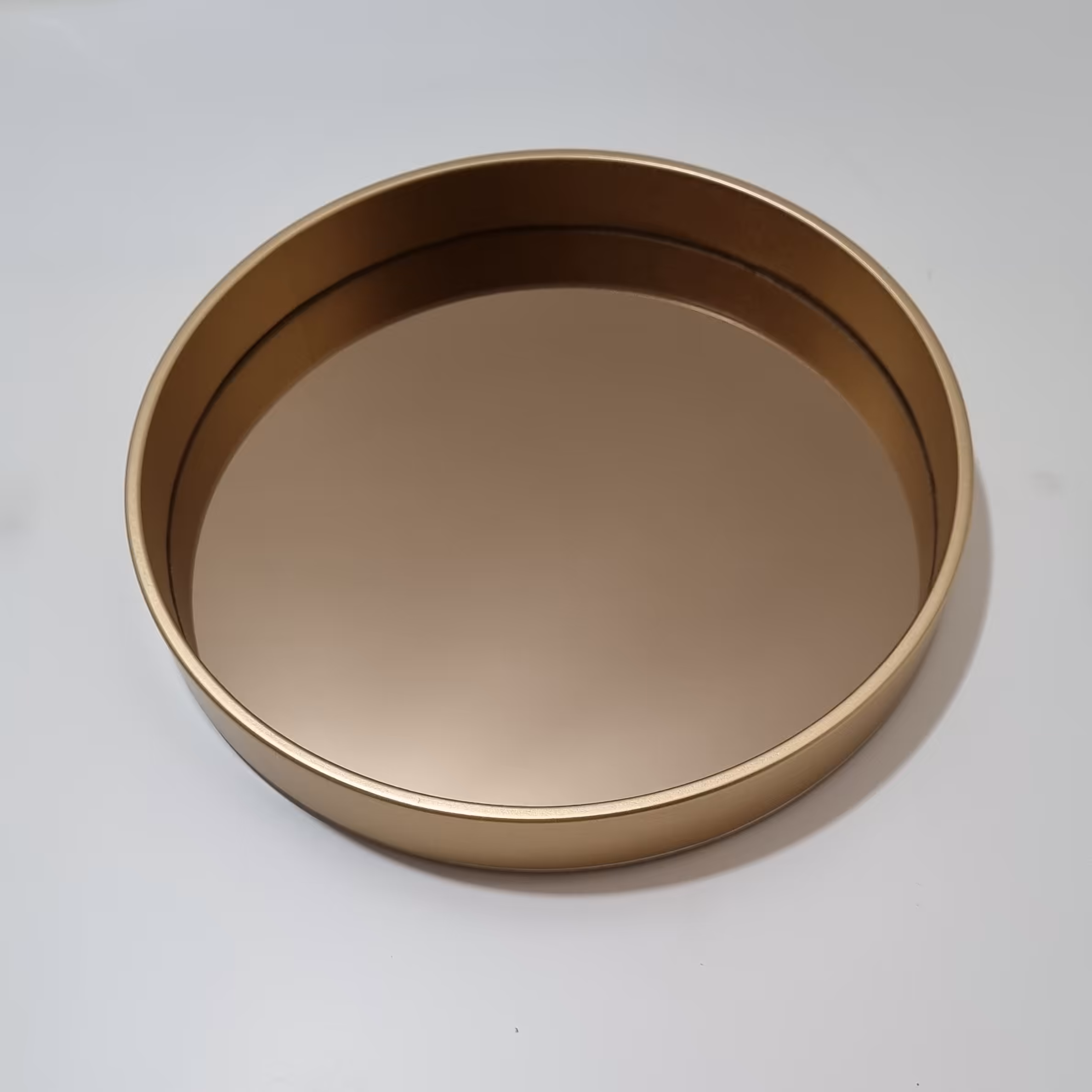 اینه آینه برنز دکوراتیو قطر 37 قاب ام دی اف طلایی ضخامت 8 