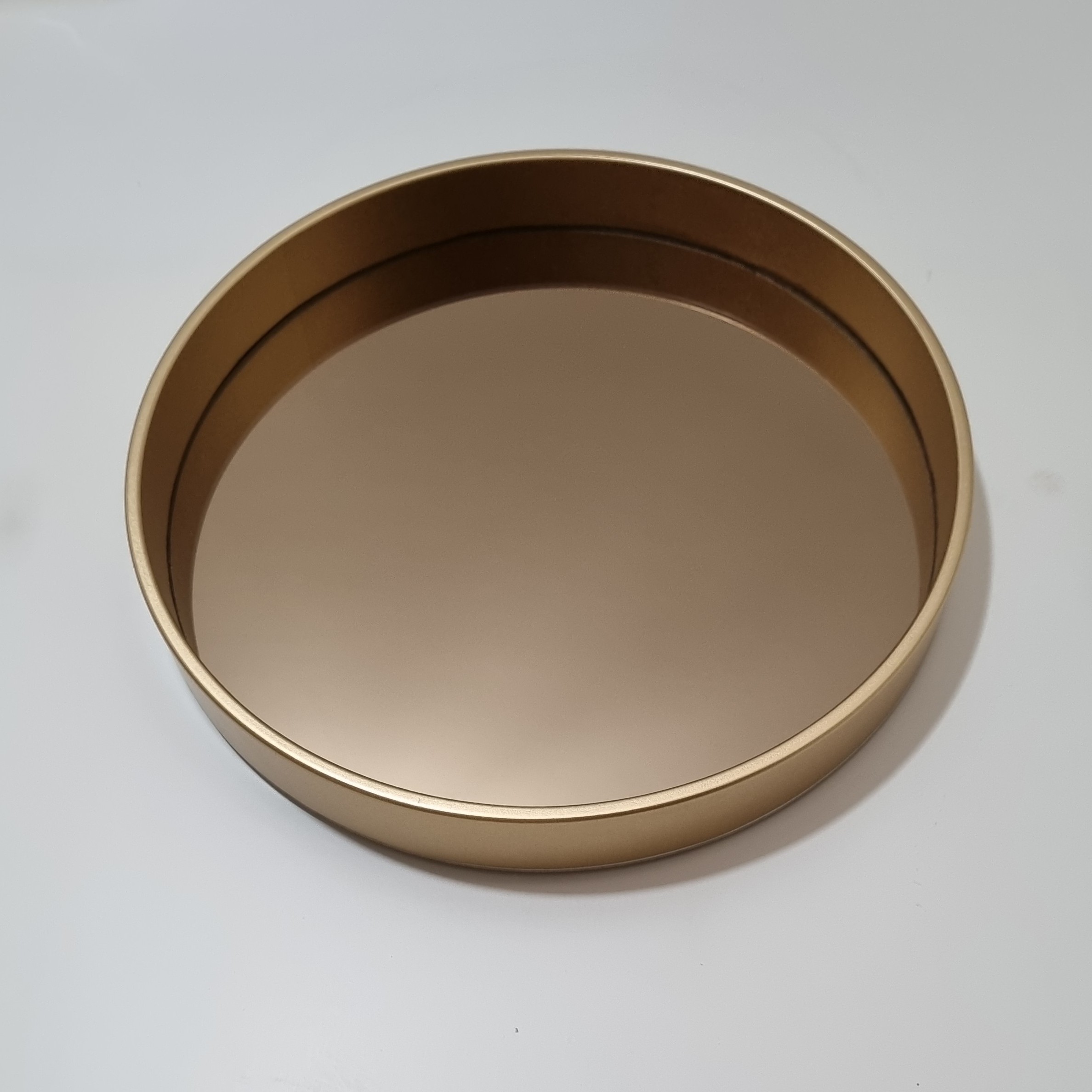 اینه آینه برنز دکوراتیو قطر 37 قاب ام دی اف طلایی ضخامت 8 