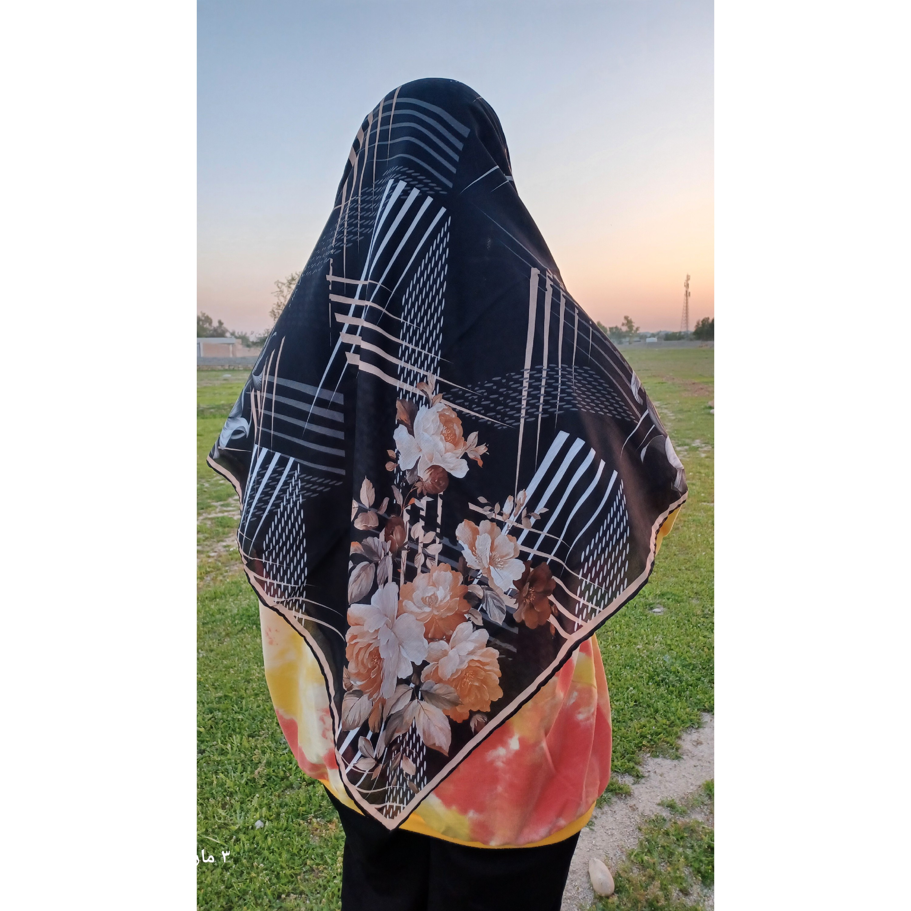 روسری نخی قواره 140دست دوز