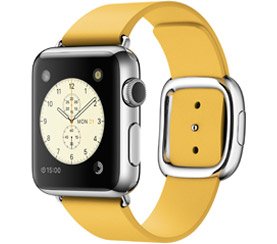 ساعت هوشمند اپل سری 1مدل 38mm Stainless Steel Case with Marigold Modern Buckle  -MMFG2