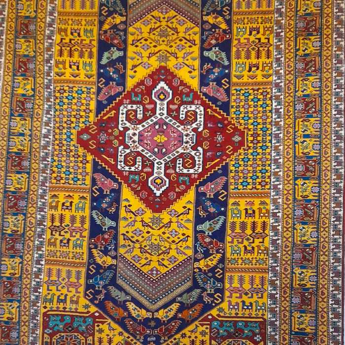 فرش 6 متری دستبافت ،طرح قشقایی اعلا، ارسال رایگان، پشم 