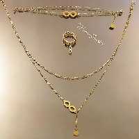 سرویس دولاین استیل رنگ ثابت طرح بی نهایت با انگشتر کارتیر 