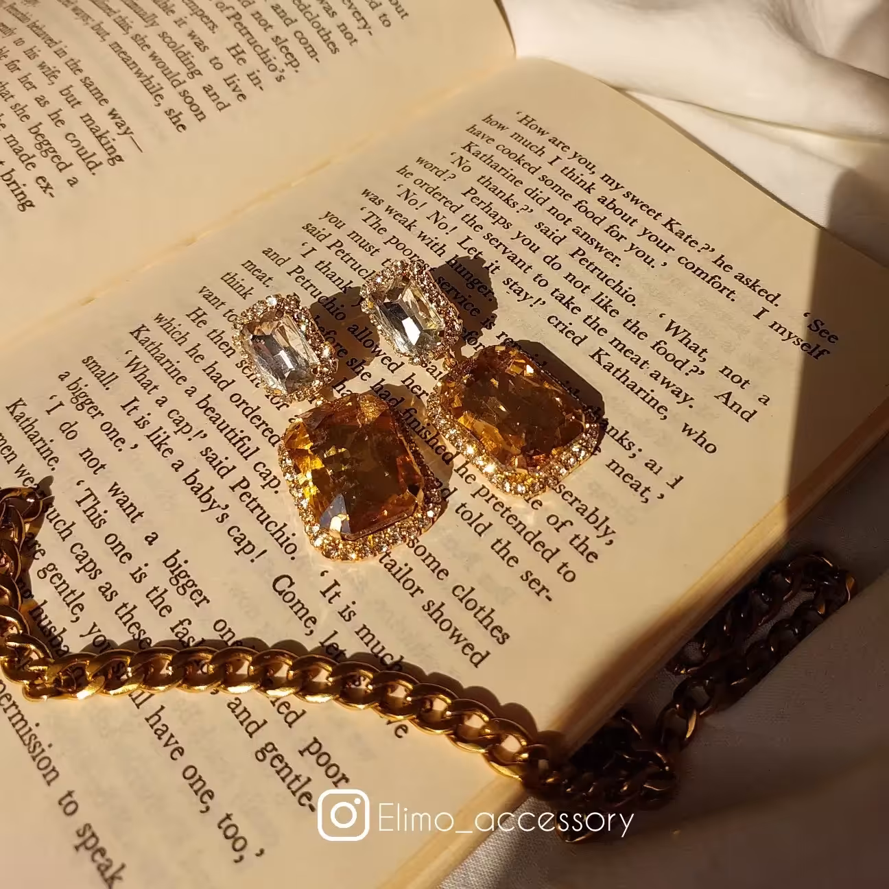 گوشواره جواهر مربعی 