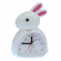 ساعت رومیزی زنگ دار سفید طرح خرگوش