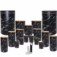 سرویس آشپزخانه 18 پارچه درچوبی طرح ماربل مشکی نقره ایی برند (MGS )