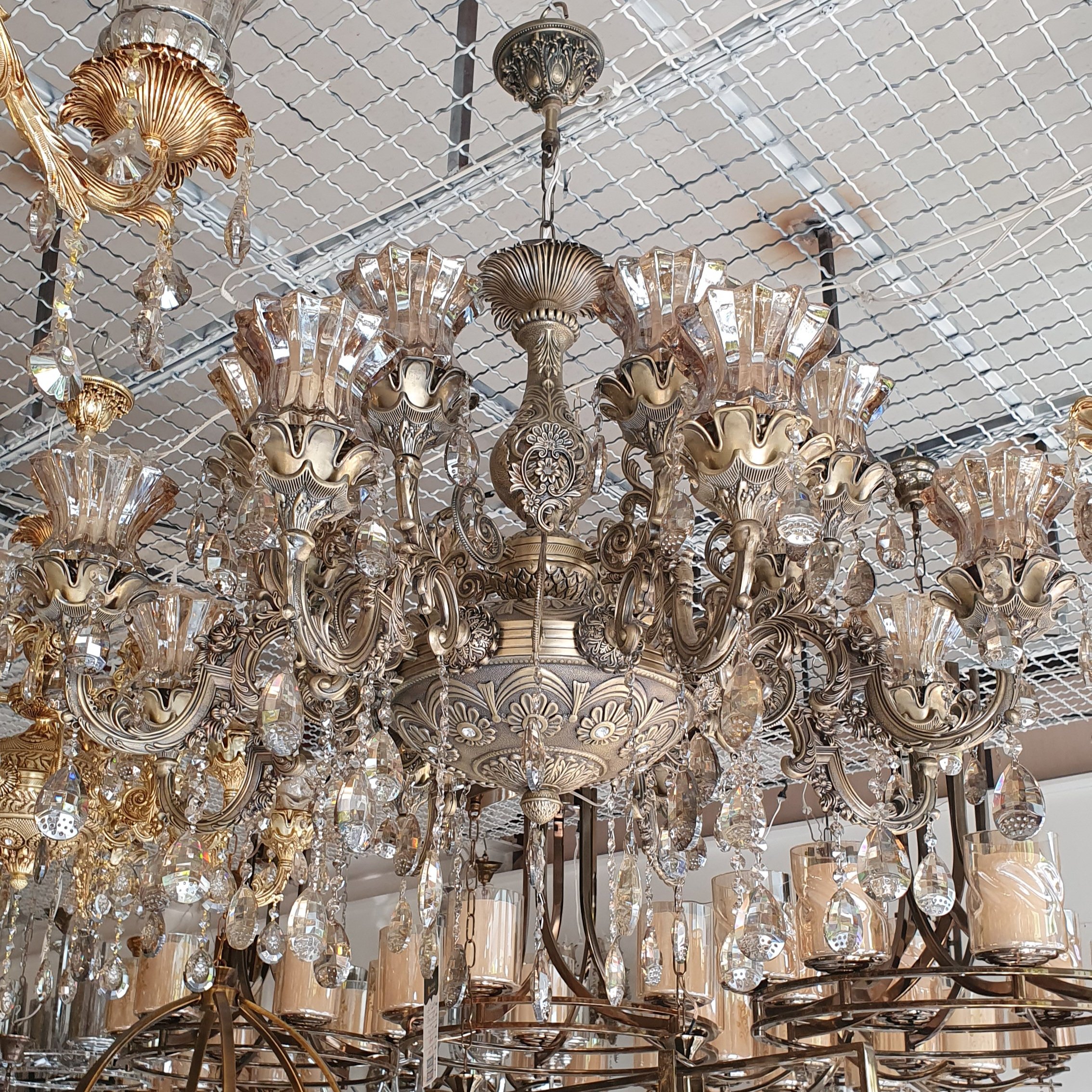 لوستر 16 شعله دوگل آنتیک