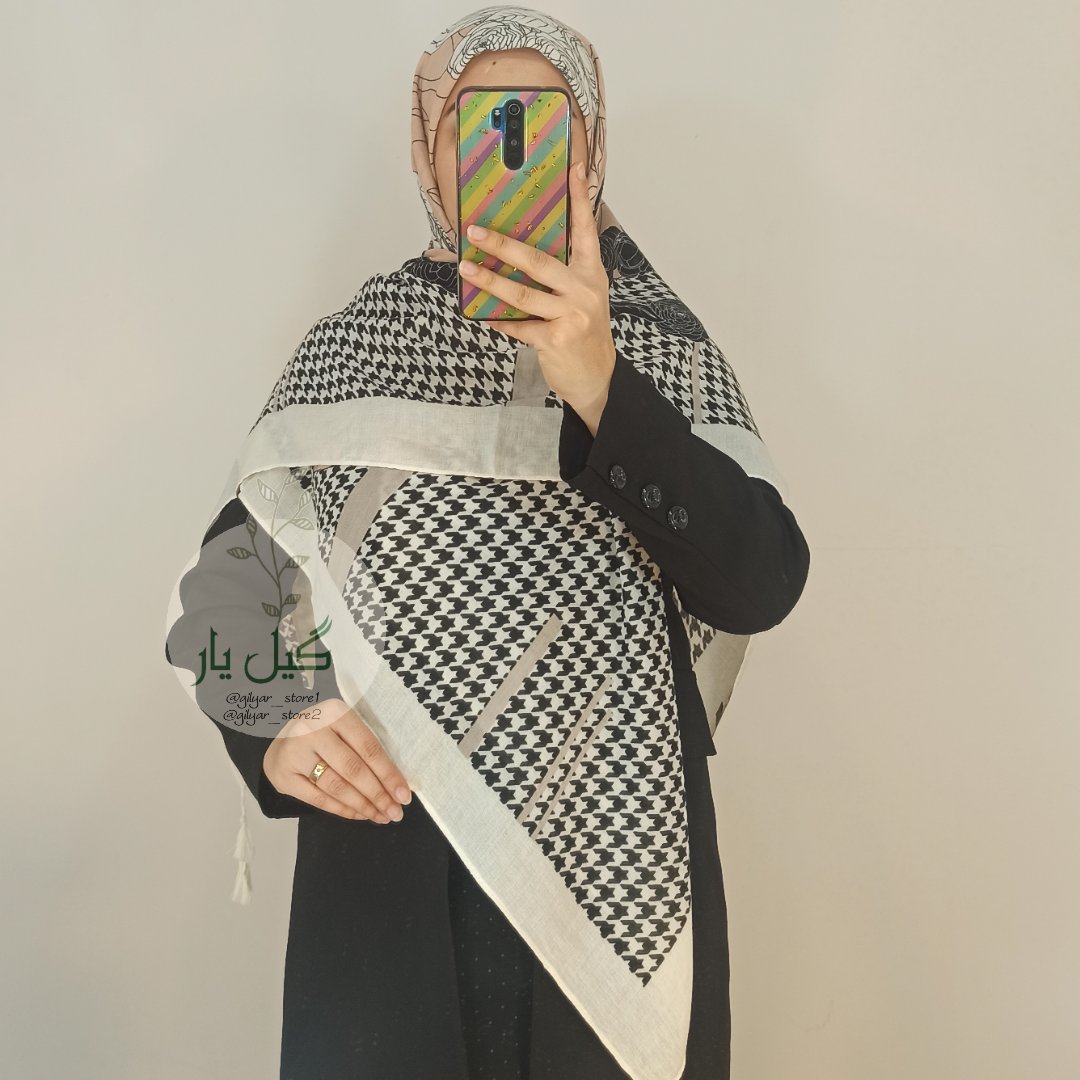 روسری نخ پنبه گل پیچازی وارداتی ( قواره 140 ، بسیار لطیف و با کیفیت )