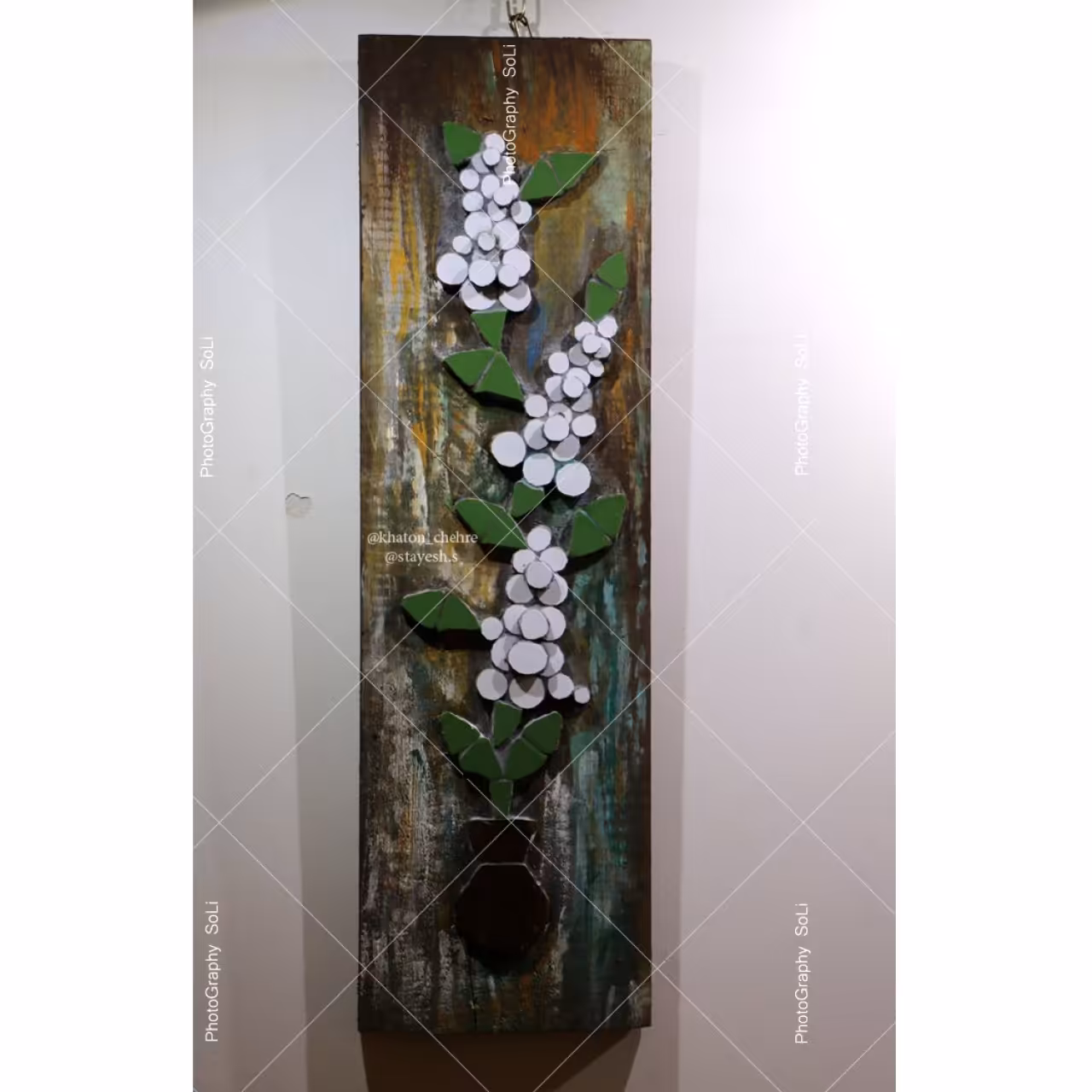 تابلو معرق کاشی طرح همیشه بهار