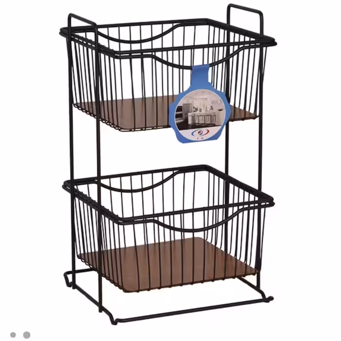 سبد سیب زمینی و پیاز  2طبقه مانا مشکی کاوه 