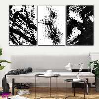 تابلو شاسی بکلیت طرح نقاشی خطوط مدل SH-743 مجموعه 3 عددی