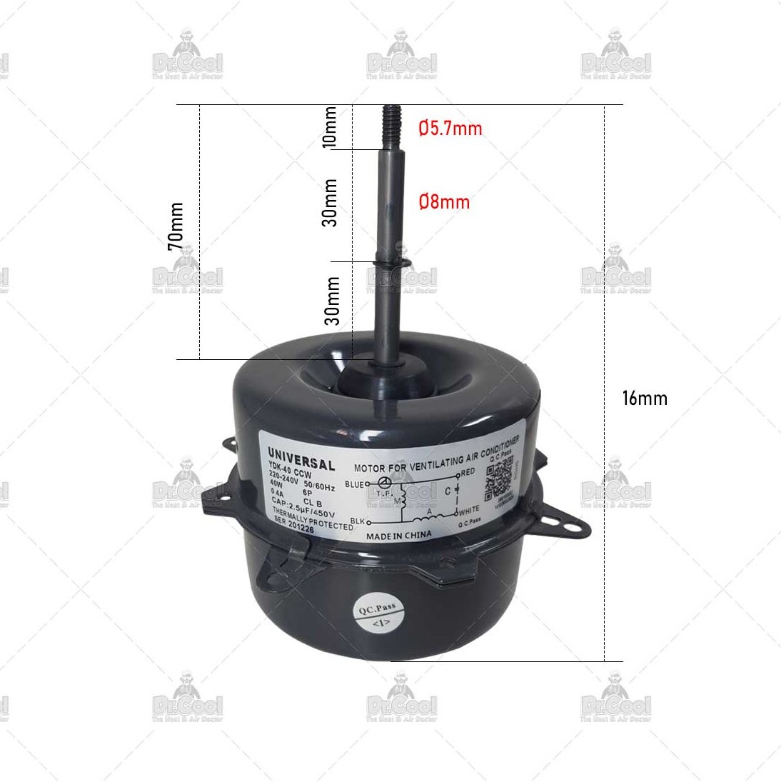 فن بیرونی کولر 12 هزار 40وات مدل YDK95-40-6K