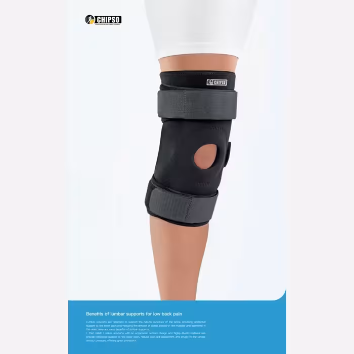 زانوبند ساده پددار نئوپرن چیپسو CHIPSO کد (KN035) رنگ  مشکی ضد حساسیت 