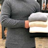 ست یقه اسکی راه راه زنانه و مردانه. جنس نخ پشتکار.