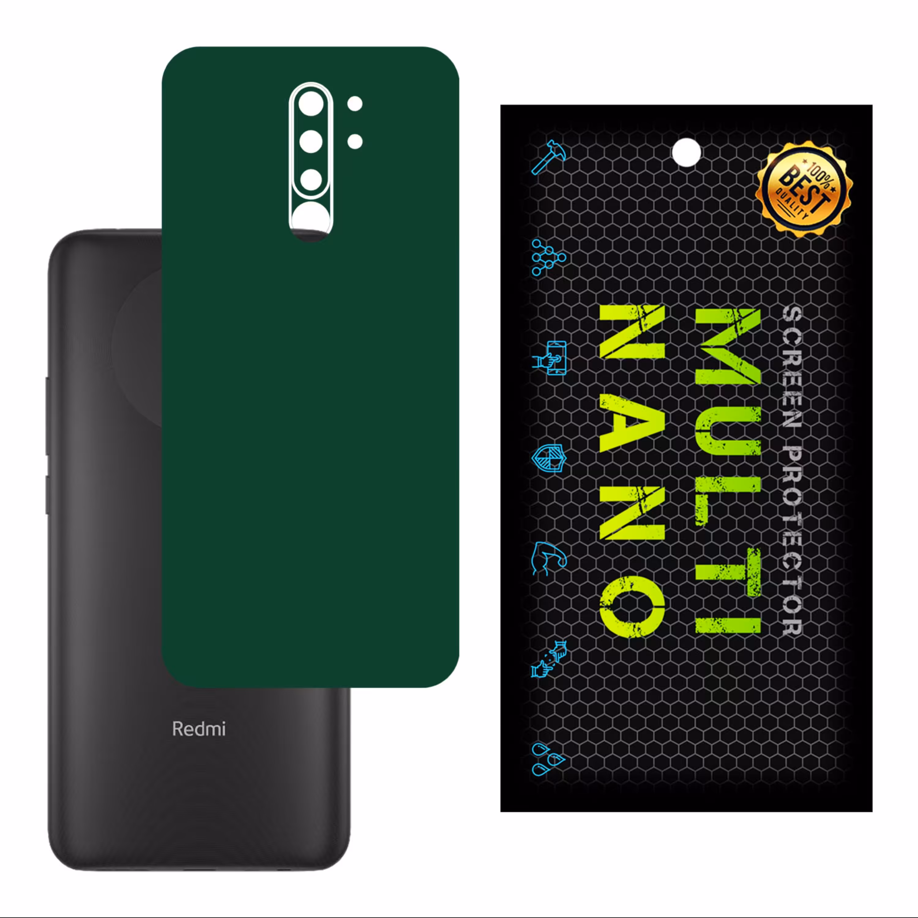 برچسب پوششی MultiNano مدل X-F1M-Green برای پشت موبایل شیامی Redmi 9 Prime