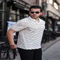 تی شرت نود مردانه POLO V NECK بافندگی T بژ Valiberta