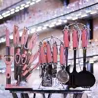 ست ابزار آشپزخانه، کفگیر و ملاقه و کارد و ساطور 