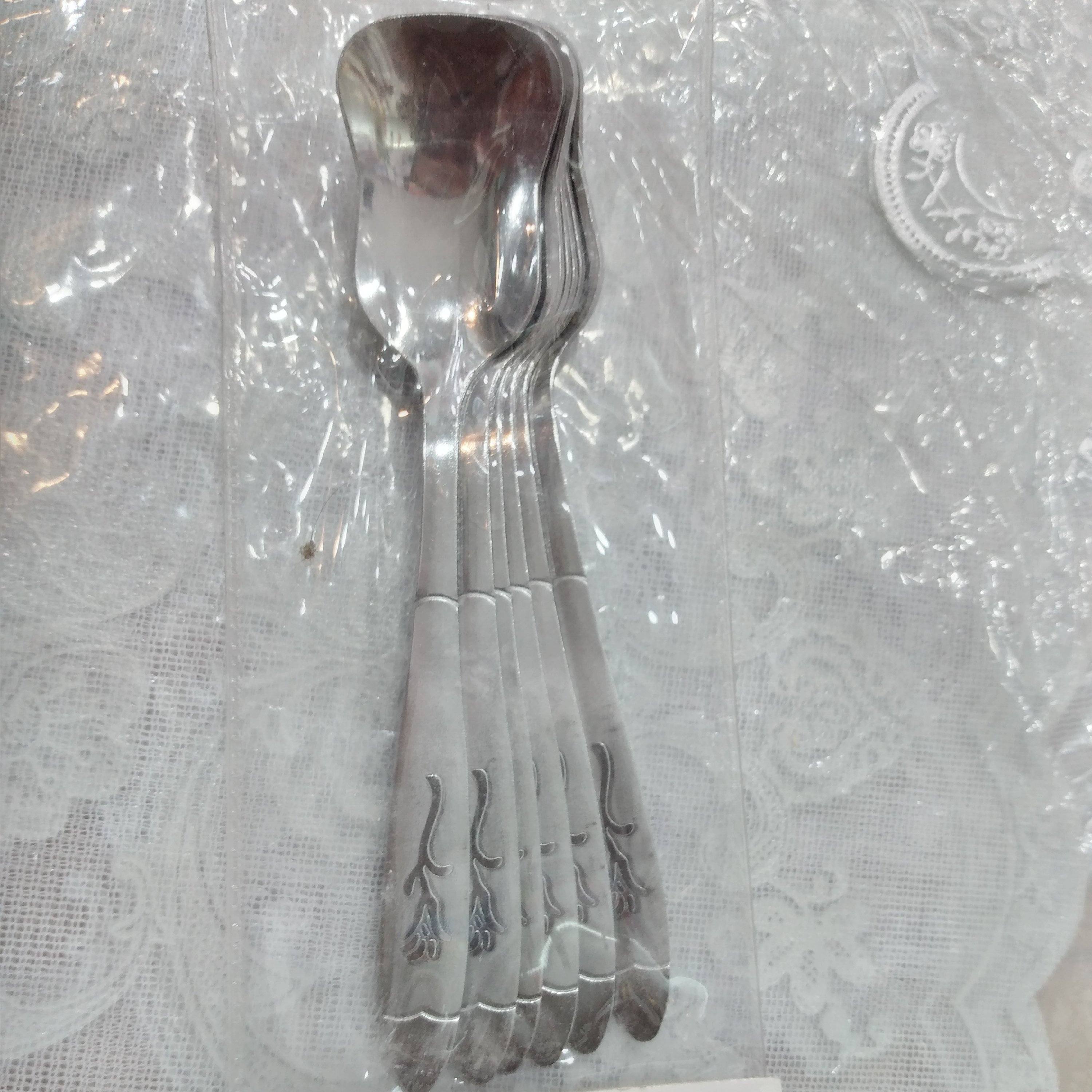 قاشق بستنی خوری مدل گل میخک بسته 6 تایی