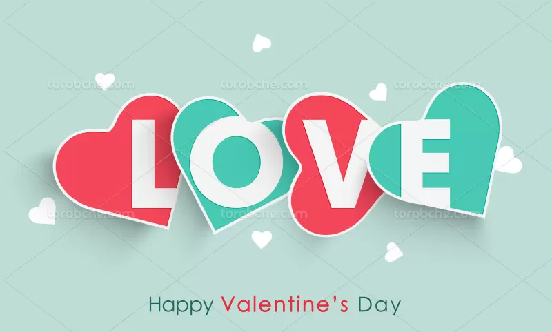 وکتور ولنتاین رنگی | گرافیک با طعم تربچه