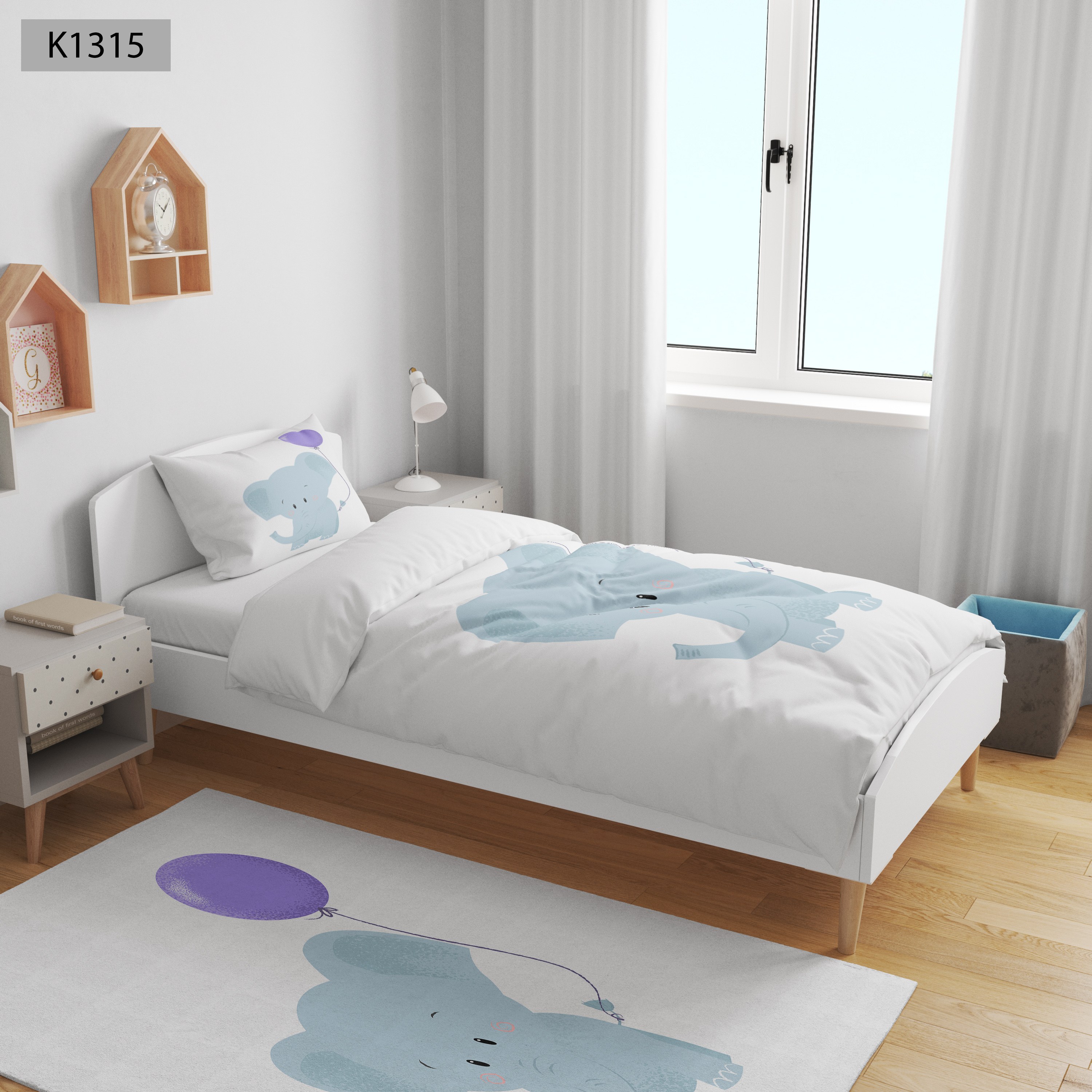 ست رو تختی چاپی 4 تیکه کالیفرنیا یک نفره   کد1315