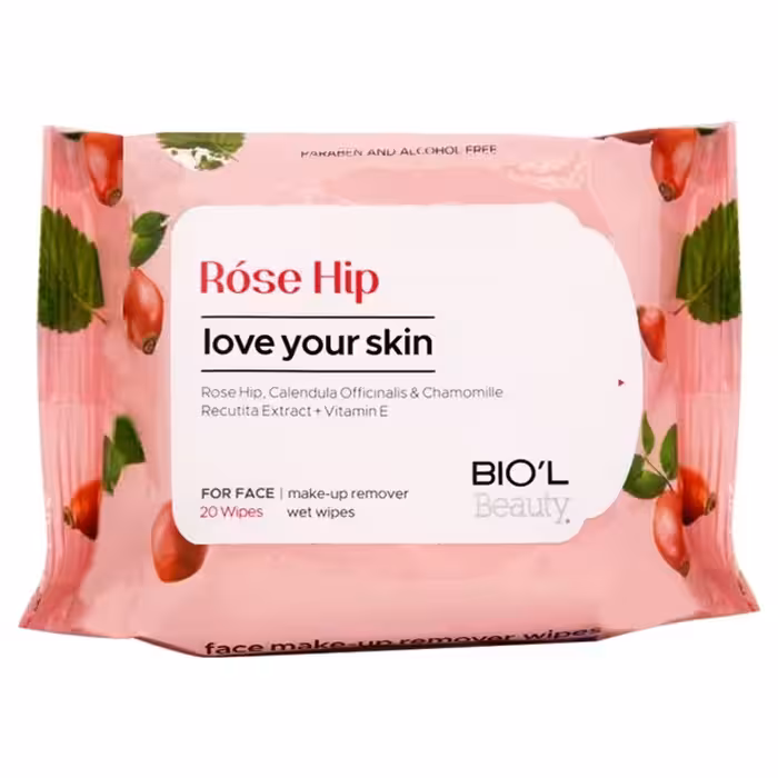دستمال مرطوب پاک کننده آرایش صورت بیول مدل ROSE HIP