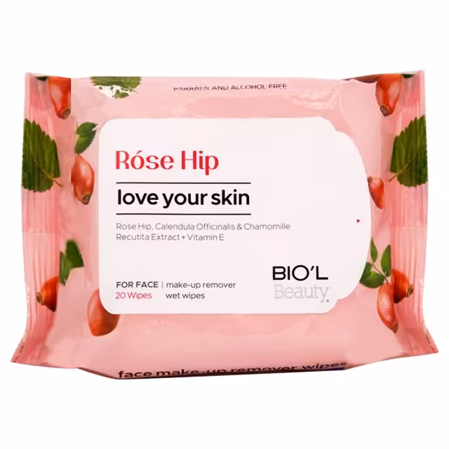 دستمال مرطوب پاک کننده آرایش صورت بیول مدل ROSE HIP