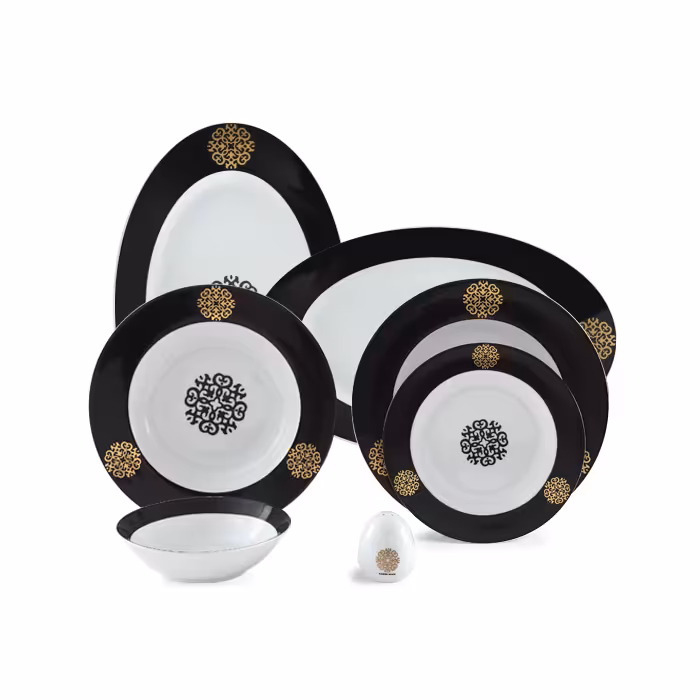 سرویس چینی زرین 6 نفره غذاخوری مدالیون (28 پارچه)