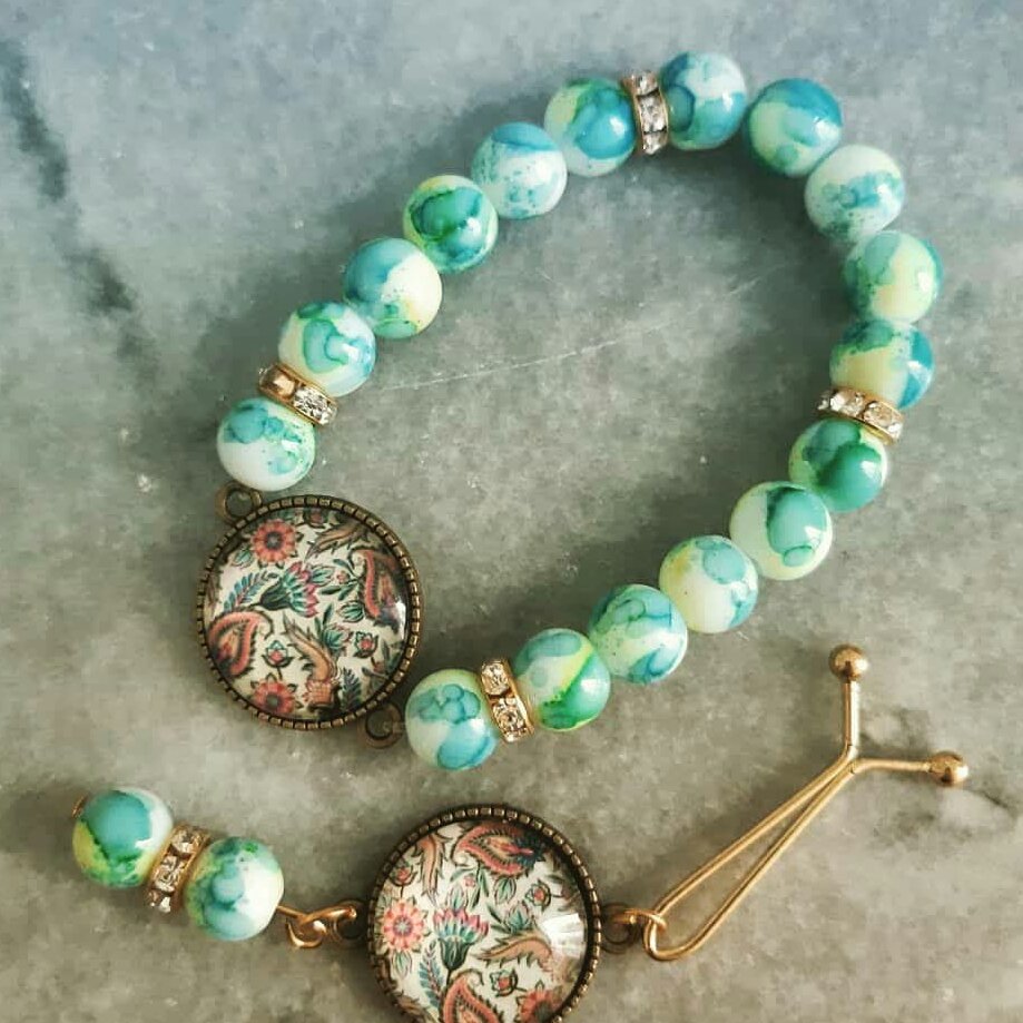 گیره و دستبند طرح فیروزه