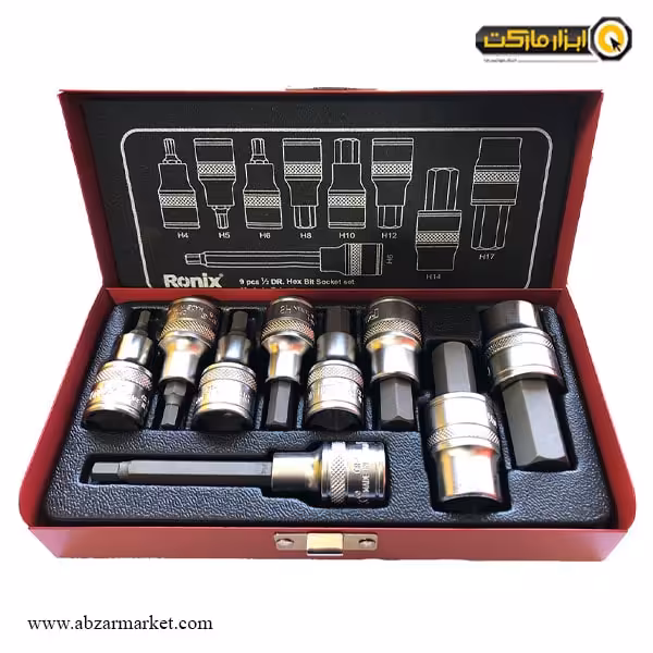 ست آلن بکسی شش گوش رونیکس 9 پارچه 1/2 اینچ مدل RH-2692