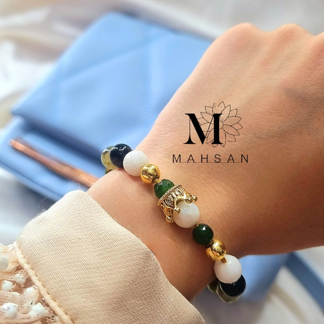 دستبند تاج و سنگ جید ارسال رایگان