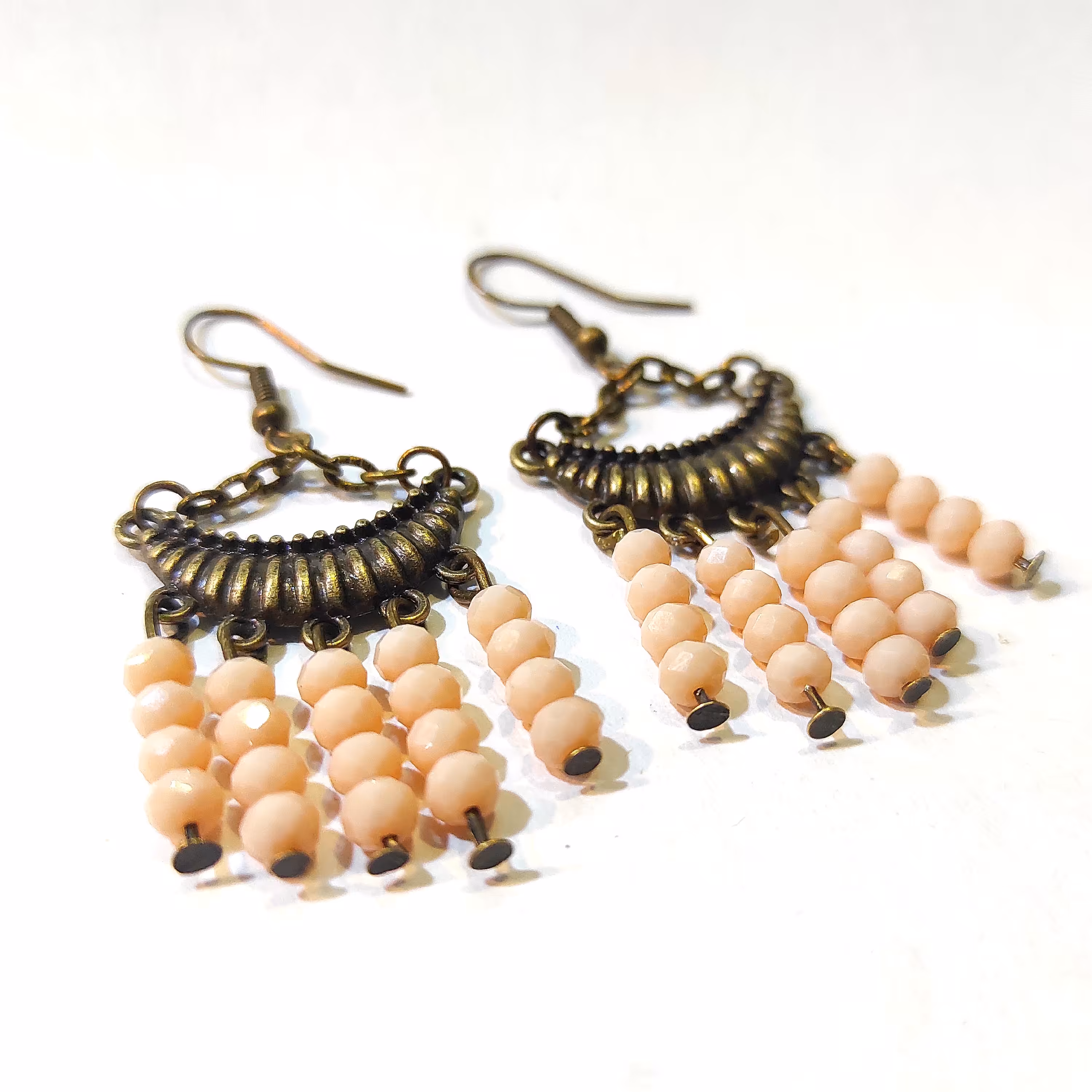 گوشواره سنگ کریستال گلبهی