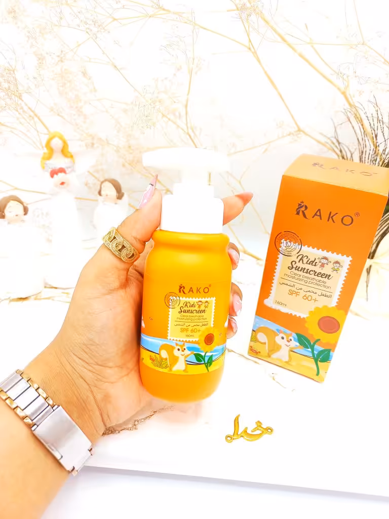 ضدآفتاب پمپی صورت و بدن کودک SPF60 راکو RAKO اصلی کد RK1153