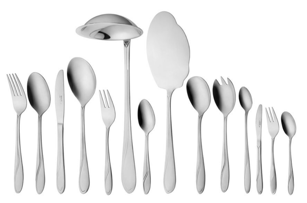 سرویس قاشق و چنگال 92 پارچه ناب استیل مدل سلیا مات (سندبلاست) Nab Steel Selia 92 Pcs