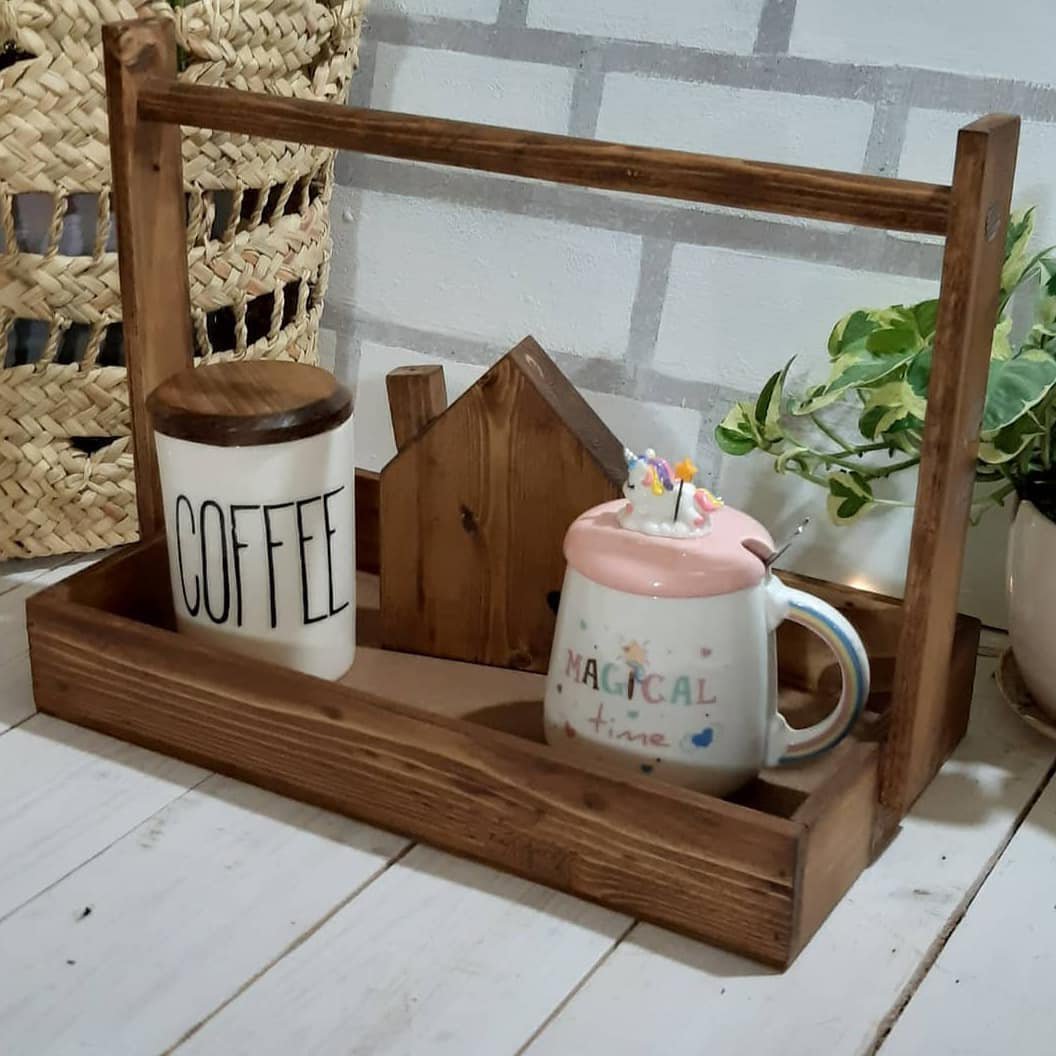 سینی دکوراتیو چوبی دسته دار