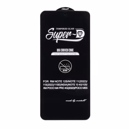 گلس گوشی شیشه ای Full Cover Super D Mietubl-ESD برای Xiaomi Redmi Note 12S / Redmi Note 11 4G / Redmi Note 11S / Redmi Note 10 4G / Redmi Note 10S / Poco M4 Pro 4G / Poco M5S