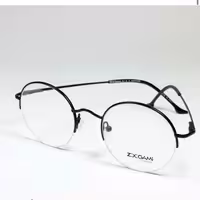 فریم عینک طبی جدید اسپرت مردانه زنانه نیمه فریم گرد فلزی 90016
