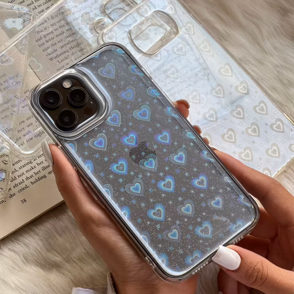 قاب گوشی سامسونگ a50/a50s/a30s شفاف بی رنگ با فلب های هفت رنگ