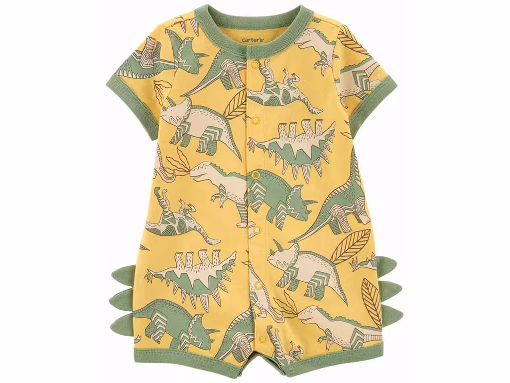 رامپر نوزاد و کودک پسرانه رنگ زرد طرح دایناسورها کارترز Carters