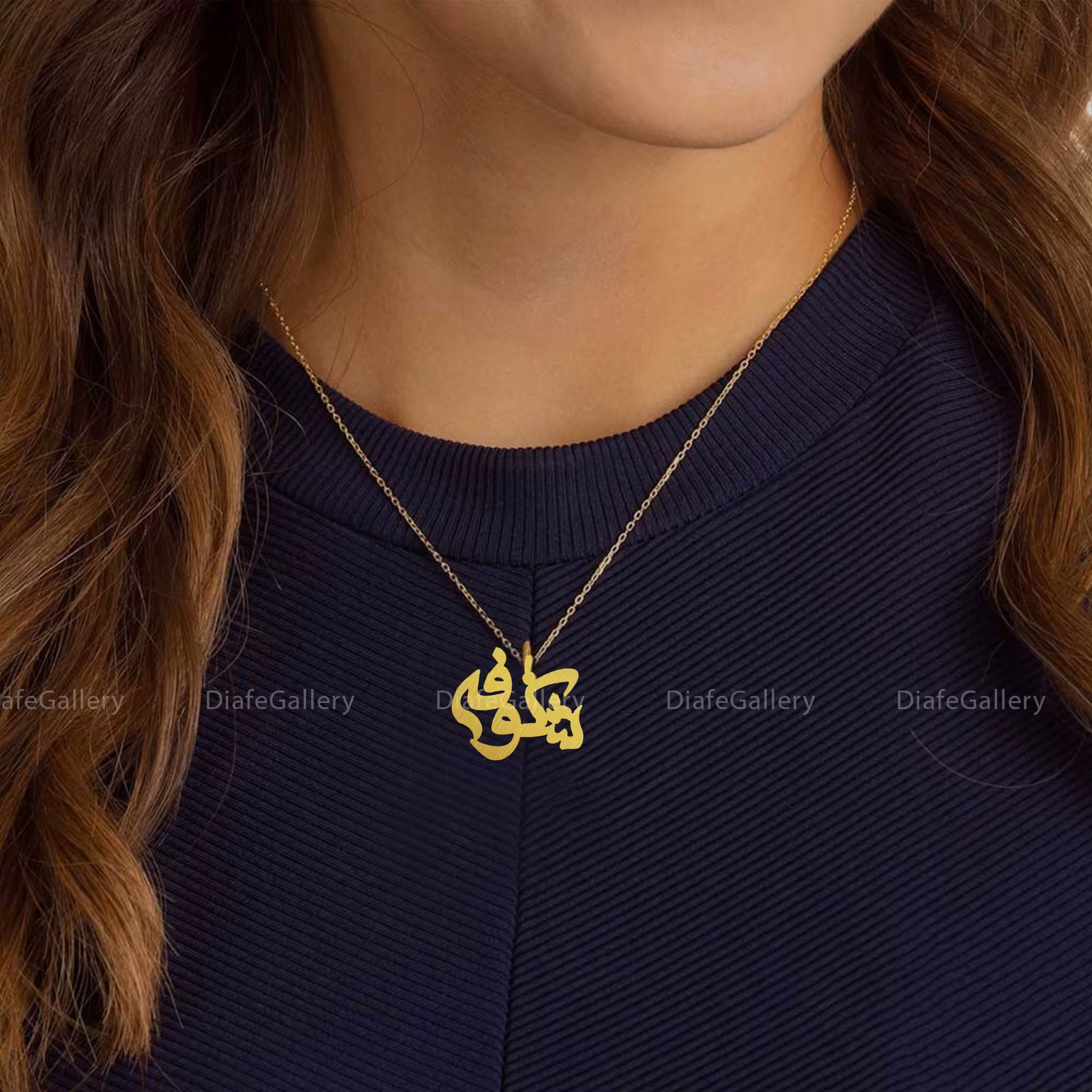 گردنبند اسم شکوفه با پلاک نقره  آبکاری طلا و زنجیر  استیل  رنگ ثابت 3