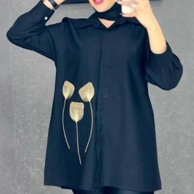مانتو اسپرت زنانه شانتون مدل جلو دکمه مدل گلدوزی شده