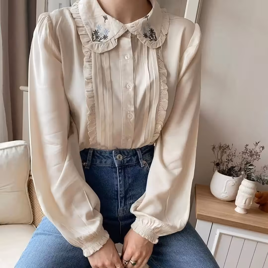 شومیز زنانه گلدوزی شده ترک