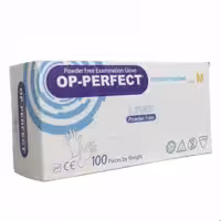 دستکش لاتکس برند OP-PERFECT سایز مدیوم 100 عددی