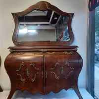 آینه کنسول دو درب مصری مازول برنزی(ارسال با باربری و پسکرایه)